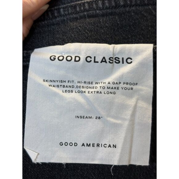 Good American GCTP602BT Women's Size 31 Black Good Classic Ankle Slim Jeans NWT - Picture 7 of 9